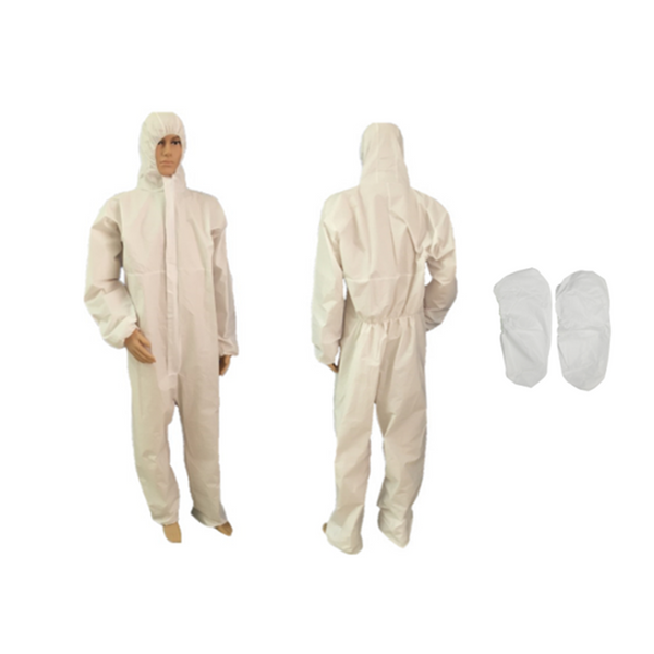 Microporous Laminated Coveralls With Non-Slip Boots - XL